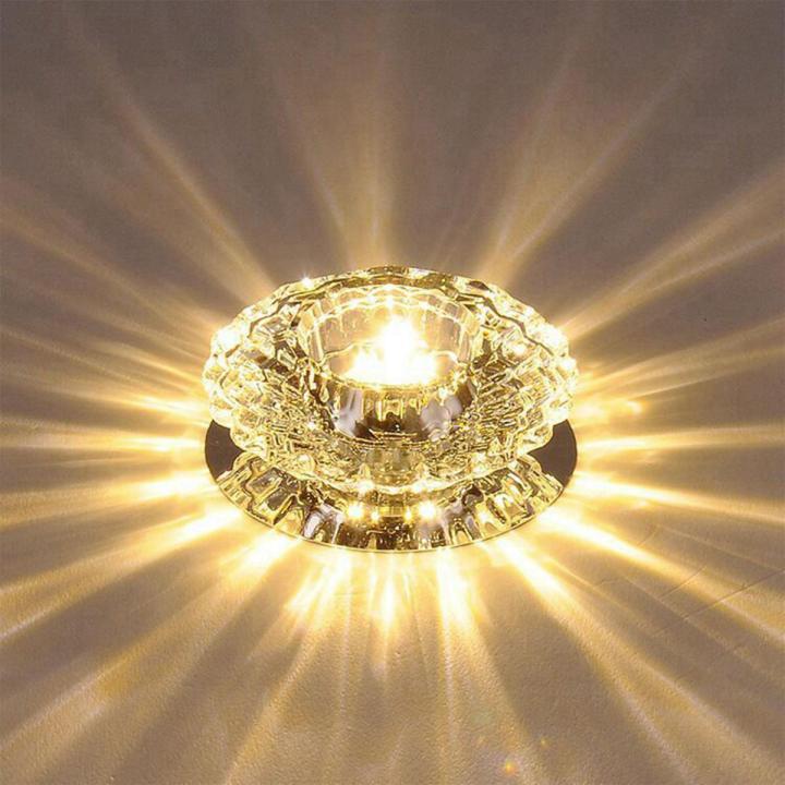 Aisle Flush LED ceiling lamp living room crystal corridor aisle lights LED Ceiling Lights Luces Front techo Balcony lamp Porch light Warm White 3W