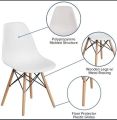 Elegant Modern Dining Chair with Wooden Legs and Polypropylene Molded Seat - New. 