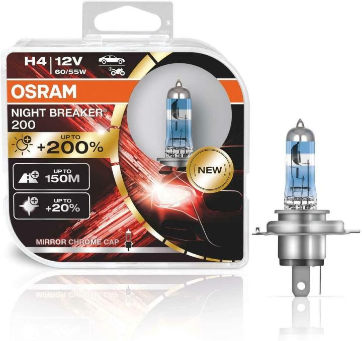 H4 - Osram Night Breaker Laser 200% - Headlights Bulbs - Germany - 3900K Color
