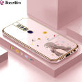 Jizetin (Free Lanyard) for OPPO F11 Pro Back Cover Butterfly Girl Luxury 6D Plating Case Side Pattern Soft Silicone Square Mobile Phone Cases. 