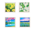 4x4 inch Picture Frames, 4 PCS Glass Front with FREE Print Wall photo frame Black Picture Frame & Room Decor Foto frame. 