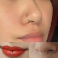 20 pieces of Stainless steel Fake Nose Ring Septum Ring 8/10mm  Hoop Cartilage Tragus Helix Lip Fake Piercing Cartilage Fake girls and woman Earrings Hoop 10 Gold 10 Sliver. 