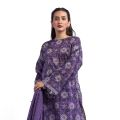 Maahru - Unstitched fabric for women - 2 Piece (Blended Lawn) - Plum Fusion. 