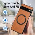 For Google Pixel 6A Solid Color Leather Skin Back Cover Phone Case. 