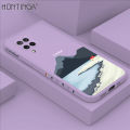 Hontinga for Samsung Galaxy A12 5G / 4G / M12 Case Mount Fuji Design Side Design Phone Case Square Edge Pattern Liquid Silicone Cases Full Cover Camera Shockproof Protective Case. 