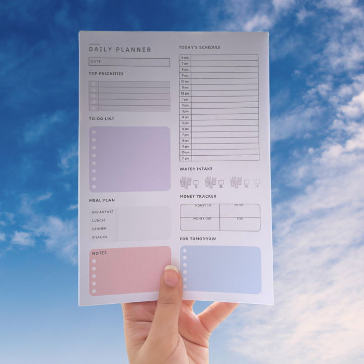 Daily To Do Pad A5 | Note book | Task list| Memo Draft  Checklist Doodle | Weekly, Monthly planner | Journal  n