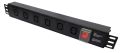 1U 6 Way 10A IEC C13 Sockets to C14 Plug Horizontal PDU. 