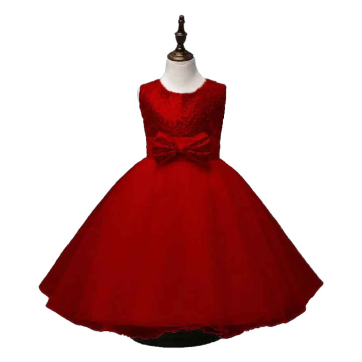 Red Fancy Frock For Girls