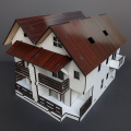 Wooden House Night Lamp | Handmade 3D Model for Room Decoration | 3D Model Miniature Villa for Modern & Rustic Rooms. 