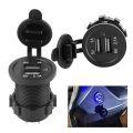 Universal Dual USB Car Charger Panel – In-Dash Flush Mount for Jeep, Truck, RV, Boat | 2 USB Ports (2.1A + 1.2A) | 12V/24V Power Socket Adapter. 
