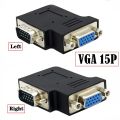 Lron Screw VGA 15Pin Male To Female 90 Degree Bend Adapter TV Computer Monitor VGA Interface Special Angle DB15P Adapter. 