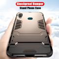 For Vivo Y11 Back Cover Shockproof Hybrid Armor Stand Holder Design Hard Plastic Soft TPU Silicone Bumper Protective Phone Case. 