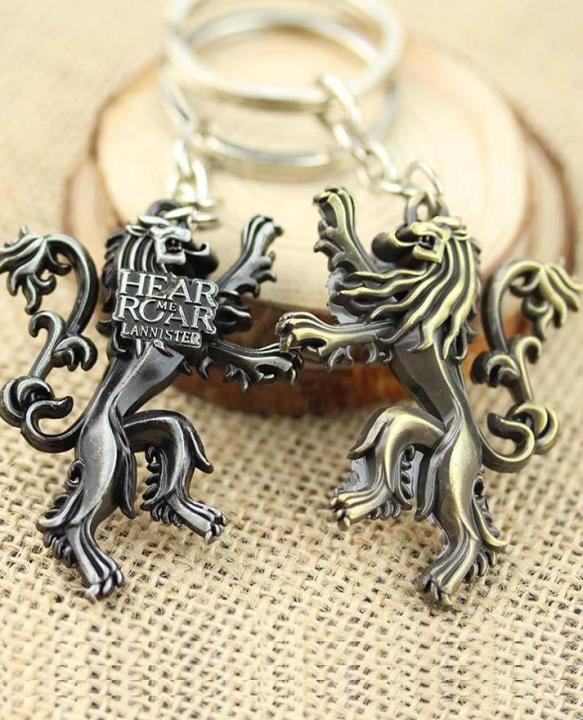 Game of Thrones House Lannister Metal Keychain - Golden