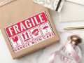 Handle With Care Fragile Stickers for Products Packaging. 