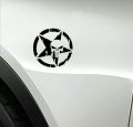 Auto Punisher Star Skull Head Pentagram(Black) Car Sticker,Car Accessories, Stickers for Car. 