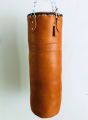 100cm - VINTAGE TAN LEATHER BOXING GYM PUNCH BAG - RETRO. 