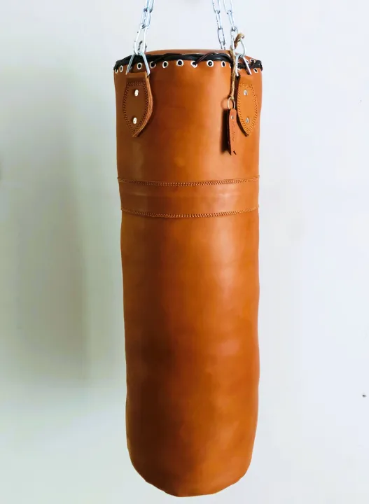 100cm%20-%20VINTAGE%20TAN%20LEATHER%20BOXING%20GYM%20PUNCH%20BAG%20-%20RETRO%20-%20Image%203