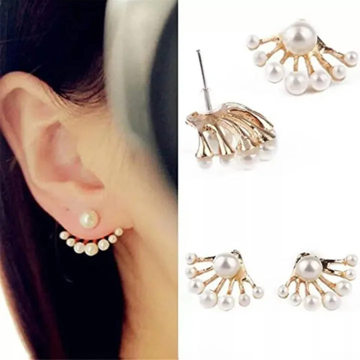 Golden%20Pearls%20Flower%20Girls%20Earring%20Trendy%20Fashion%20Women%20Jewellery%20Stud%20Earrings%20-%20Image%203