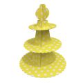 Yellow Polka Dot Cupcake Stand - 12 inch height - 3 Tiers Cupcake Stand - Yellow - Unisex - Pack Of 1. 