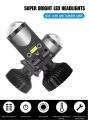 AKE 1 PC HJG Headlight Bulbs H5 Led 32000LM 5500K 2 Tone Yellow White With Waterproof Mini Projector Lens For Motorcycle Car Plug and Play Headlight Lamp, Bulb, Led 9-32 volt. 
