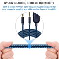 2.0M Braided Replacement Cable Extension Cord for Logitech G433 G233 G Pro X Gaming Headset With Mic Mute Volume Control Clip. 