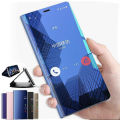 For Apple iPhone 6 / 6S Phone Case, Smart Clear View Cover Hard Flip Stand Mirror Casing. 