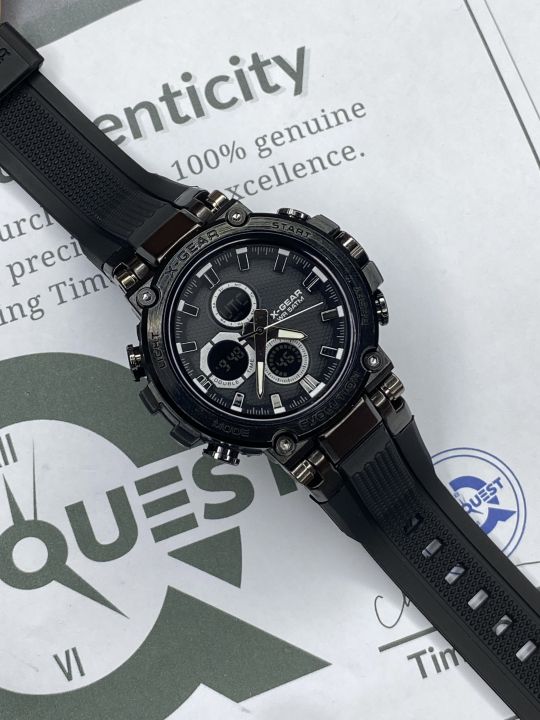 X-Gear%203897%20Dual%20Time%20Fashion%20Sports%20Watch%20Stainless%20Steel%20Multifunctional%20Dial%20Water%20Resistant%20Watch%20for%20Men%20Rubber%20Straps%20Sports%20Watch%20-%20Image%207
