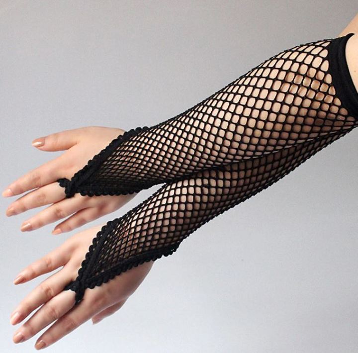 Fishnet%20Lace%20Hollow%20Elastic%20Hand%20Gloves%20Fashionable%20Women%20Gloves%20with%20High-End%20Finishing%20-%20Image%202