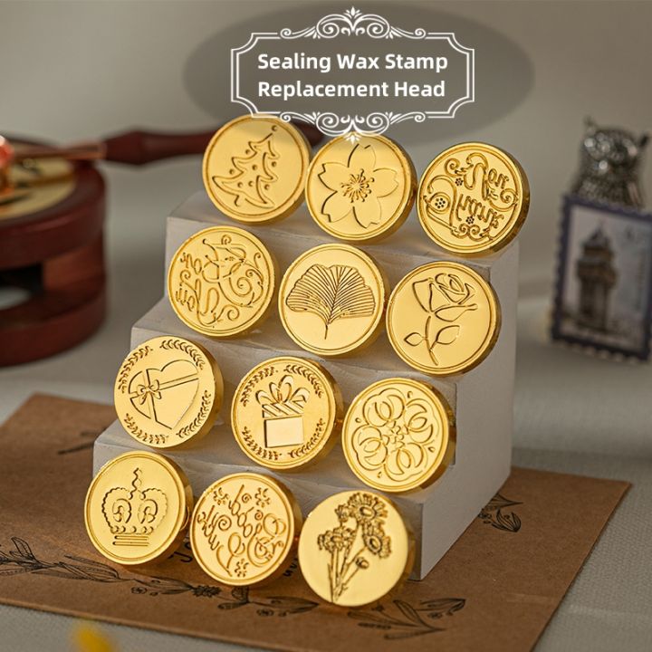 RHS Online 1PCS Sealing Wax Replacement Stamp Head Handmade DIY Craft Vintage Letter Card Envelope Wedding Classic Invitation Brass Stamp Scrapbooking