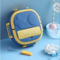 Tedemei original stainless lunch box 2 Grid/Compartments with spoon air tight lunch box. 