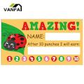 Punch Cards Motivational Cartoon Animals Reward Cards Child Toy. 