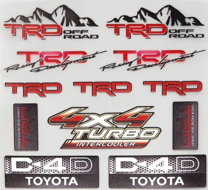 Tr Sticker Cars Premium Quality Custom Sticker Sheet For Car & Bike Embossed Style TRD ...