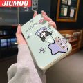 JIUMOO For Samsung Galaxy A7 2018 Case Cartoon Cute Kuromi Side Design Phone Case Square Edge Pattern Silicone Softcase Luxury Plating Casing Full Cover Camera Shockproof Protection Cases. 