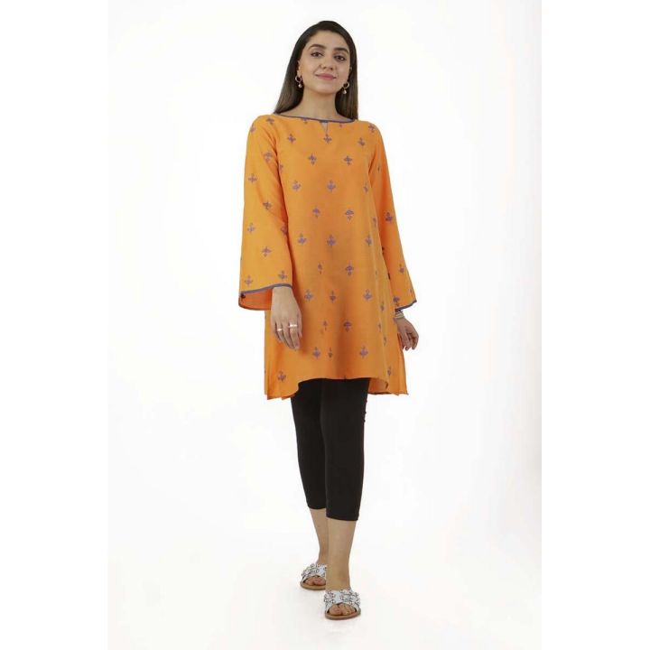 EGO Winter Collection 2019  Tulips  Orange Cotton Kurti For Women
