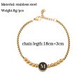 【beauty code】Stainless steel Gold Personality custom Letter Bracelet for Steel ball Chain Women letter Jewelry Gifts. 