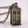 Tardis Necklace Police Box British Telephone Booth London Uk Time Lord Vintage Who Pendant Movie Jewelry Women. 