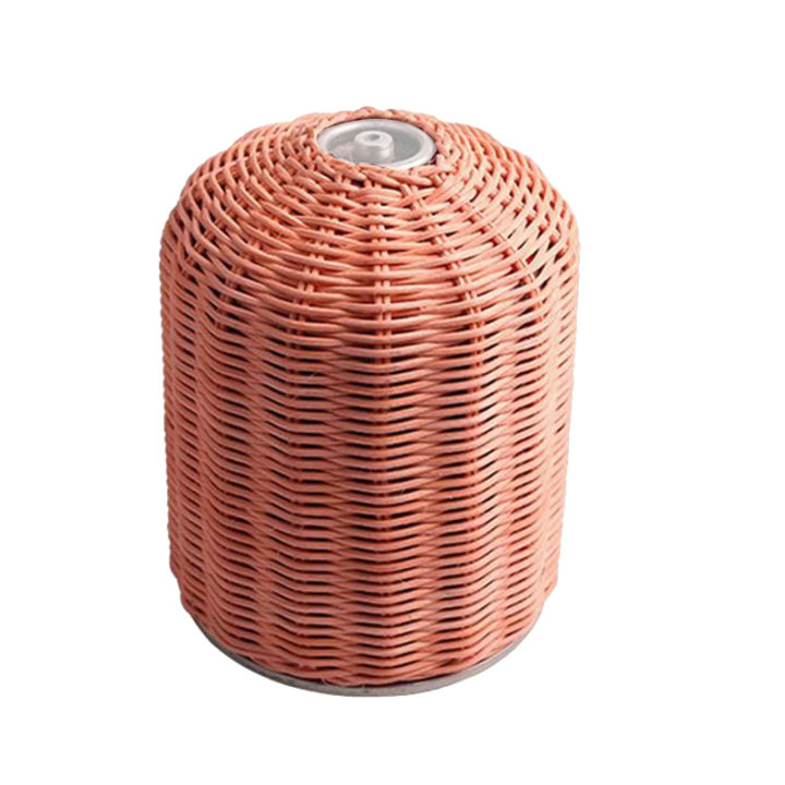 Multi-Function Rattan Gas Canister Storage Bag for Outdoor Camping