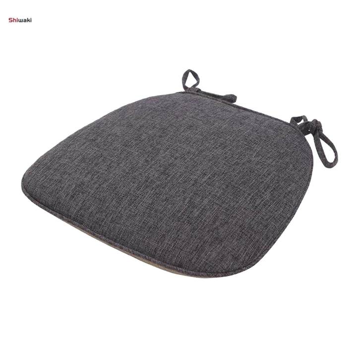 Chair Cushion with Ties Dining Chairs Nonslip Seat Cushion Pad Black Grey