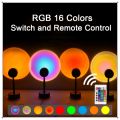 Sixonic Remote Control RGB Sunset Lamp Projector 16 Colors Table Lamp For Photoshoot Live Video Home & Room Decoration Birthday Dance Party Etc. 