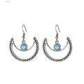 Quasar Trendy Faux Turquoise Earrings Shimmering Moon Dangle Earrings Hypoallergenic Lightweight Jewelry Gift for Women Style Women Earrings. 