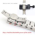 [Super21]-Adjustable Watch Strap Demolition Tool Kit / Stainless Steel Watchband Chain Remover Tool / Practical Watch Strap Adjustment Tool / Premium Watch Chain Adjuster. 