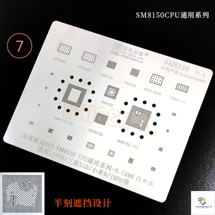 Poco X3 Pro Stencil For SM8150 CPU + RAM Snapdragon 855