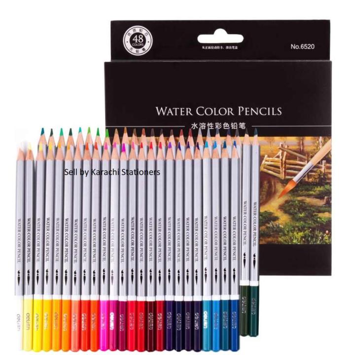 Deli 24 / 48 Colour Watercolor Pencil Arte Nvevo Pencil for arts and crafts and sketching pencils