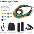 11PC Resistance Band Fitness Exercise Workout from Home Set. 