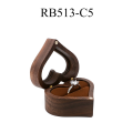 Wooden Box Ear Stud Earrings Jewelry Box Ring Box Heart-shaped Walnut Pair Ring Storage Packaging Gift Box. 