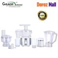 Grace N Food Processor Kitchen Master Unbreakable jug. chopper Dry Mill.Plastic  Jar & Vegetable Cutter Meat Blade 2 Year Motor Warranty. 