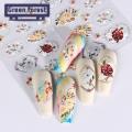 Green forest Nail Art Sticker Flower Design Embossed Slider 5D Nail Decal. 