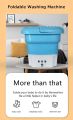 Portable Washing Machine, Mini Foldable Bucket Washer and Spin Dryer for Camping, RV, Travel, Small Spaces, Lightweight and Easy to Carry (Blue). 