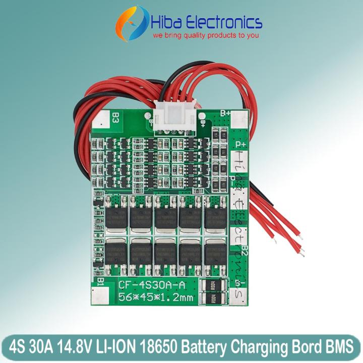 4s 30A 14.8v li-ion lithium 18650 battery bms pack p c b protection board balance integrated circuit with cable