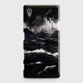 Sony Xperia Z5 Cover - Black Ocean Marble Trendy Printed Hard Case with Life Time Colors Guarantee. 